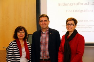 Bildungsoffensive Walldorf mit Rosa Grünstein (MdL), Dr. Stefan Fulst-Blei (MdL) und Dr. Andrea Schröder-Ritzrau (Gemeinderätin Walldorf)