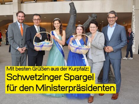 Schwetzinger Spargelhoheiten bringen „weißes Gold“ in den Landtag