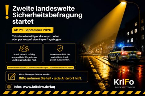 Zweite Sicherheitsbefragung in Baden-Württemberg startet