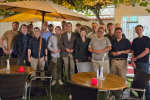 Mitglieder der JU Rhein-Neckar und Karlsruhe-Land beim politischen Austausch mit Olav Gutting in Schwetzingen